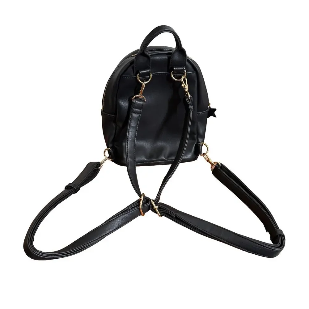 Anna Sui Black Star‎ Stud Mini Backpack Goth Y2K Compact Zip Bag Chic Women